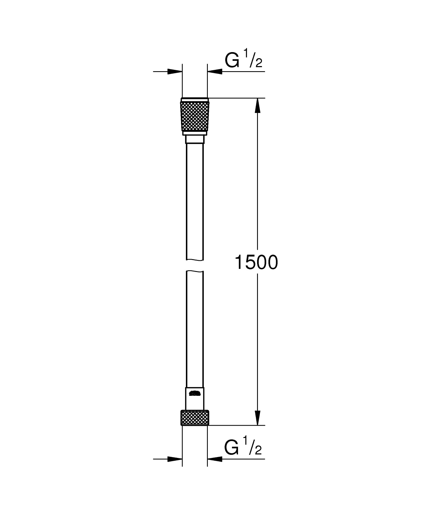 Grohe VitalioFlex Silver shower hose 1500mm