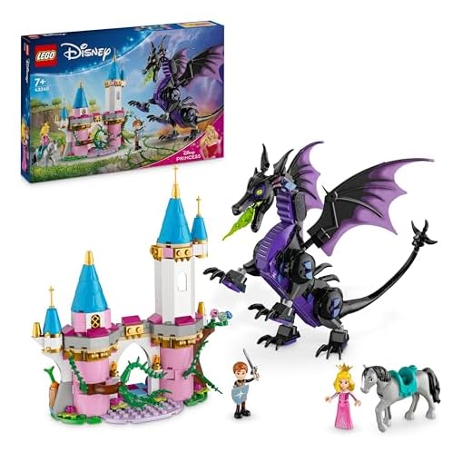 LEGO ǀ Disney Princess Maleficent’s Dragon Form Building Toy Set for Kids and Sleeping Beauty Fans, with 2 Mini-Doll Figures, Fun Gift Idea for 7 Plus Year Old Girls and Boys Who Love Aurora 43240