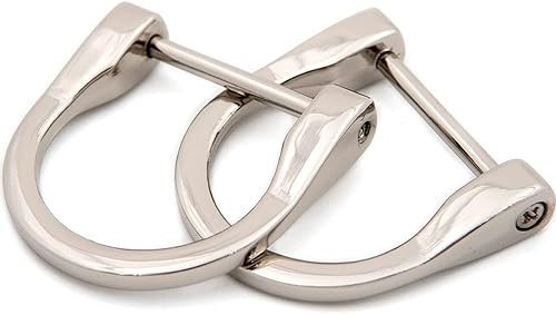 Loosco Anillos en D de herradura en forma de U, 4 piezas de cuero para manualidades, accesorios para monedero para correa de 1 pulgada (plateado),