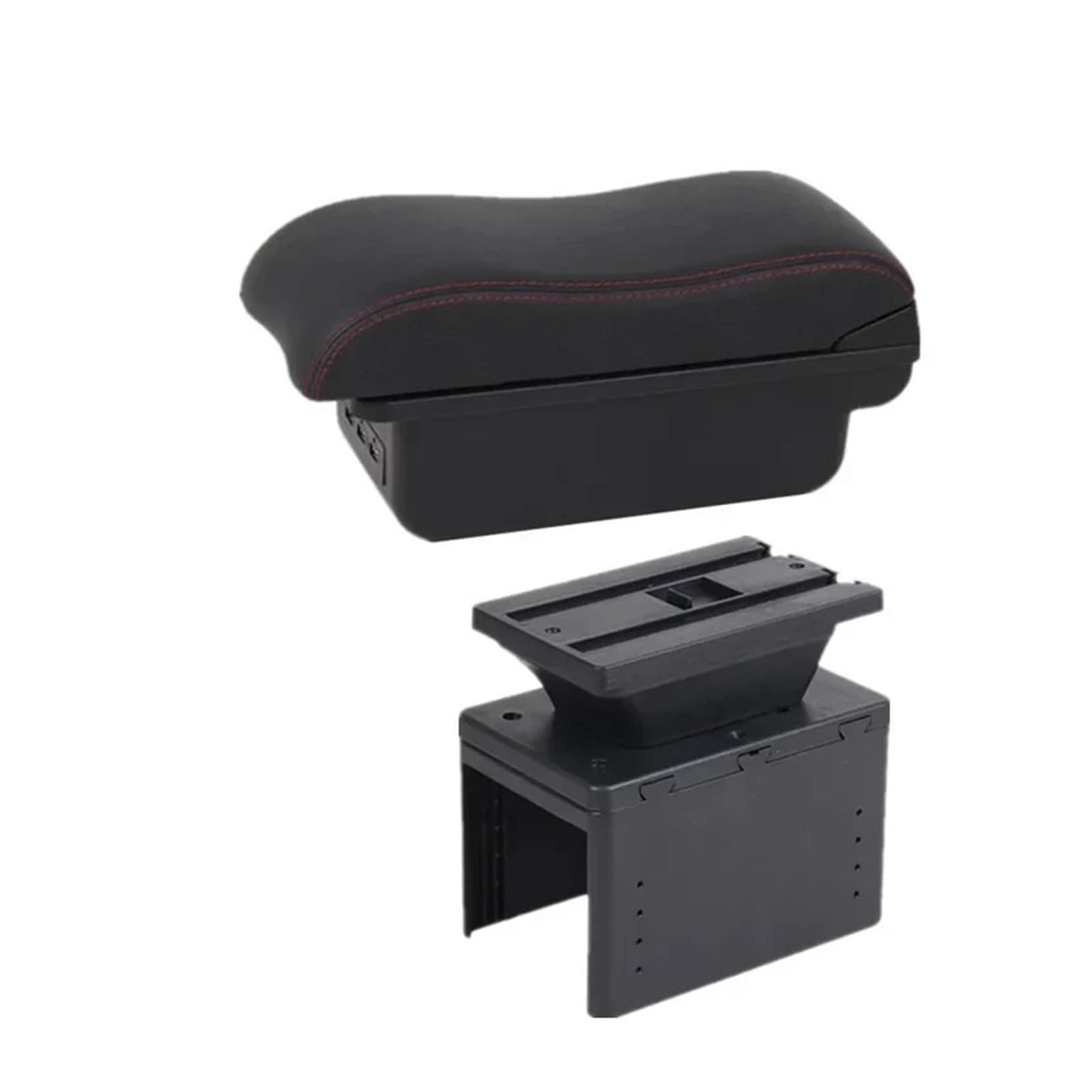 GBGWRMRYX Center Armrest Box For Fiesta MK8 Car Armrest Box Storage Box Dedicated Retrofit Interior Replacement Accessories Arm Rest(B2 red line 3USB)