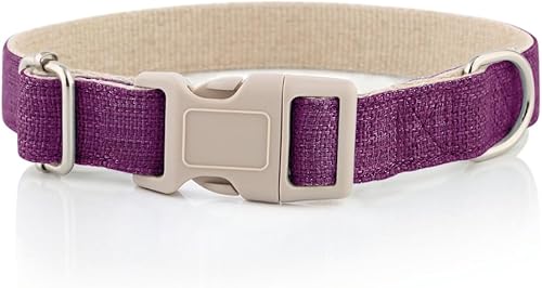 Collar de perro Collar de perro resistente para perros pequeños, medianos y grandes Tela natural ecológica Duradero y agradable al tacto Collar