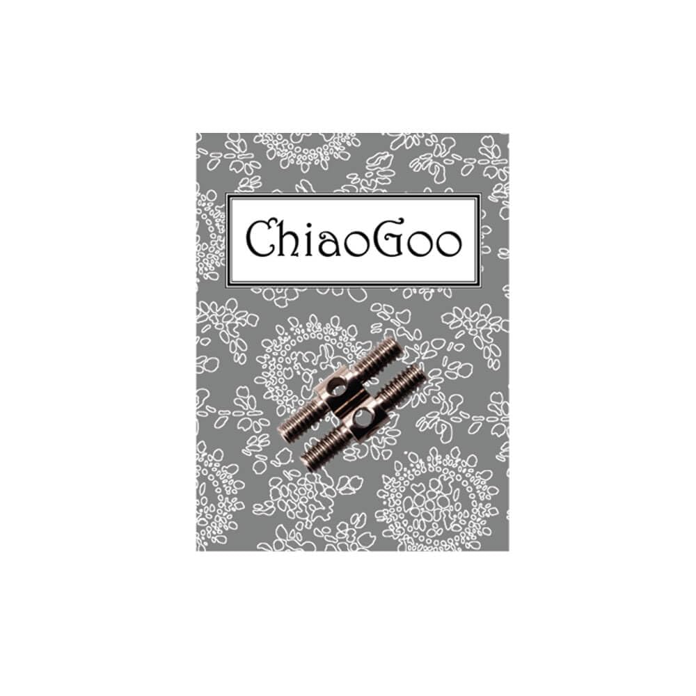 ChiaoGoo Large Cable Connectors for Interchangeable Circular Knitting Needles Silver 2 Pieces