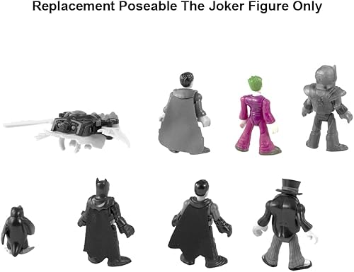Miniatura 4 de Pieza de repuesto para Imaginext Deluxe Figure Pack Playset GWX46 Reemplazo Poseable The Joker Figure Vestido con traje morado