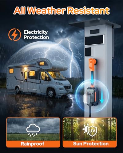Image of GEARGO ๐ต๐๐๐๐๐-๐ฎ๐๐ RV Surge Protector 30 Amp, 15000J Circuit Analyzer with IP68 Waterproof Cover, High-Energy Protection & Temperature Control, RV Adapter Plug for Camper, Travel Trailers