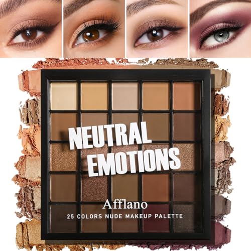 Afflano Palette d'Ombres à Paupières Nude Neutre, Base De Taupe Chaud Fard à Paupière Palette Maquillage Yeux Mates Et Brillantes, Eyeshadow Palette Smokey...
