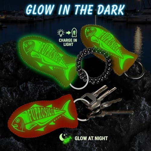 Image of 2 Pack Boat Key Float, Glow in the Dark Floating Keychain for 5-6 Boat Keys,100% Waterproof Key Floats,Strong Buoyancy,Floating Key Ring, Orange & Yellow