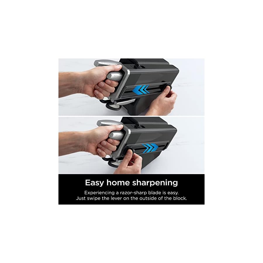 Ninja-K62012-Foodi-NeverDull-Premium-12-Piece-German-Stainless-Steel-Knife-System-with-Built-in-Sharpener-Stainless-SteelBlack Ninja K62012 Foodi NeverDull Premium 12-Piece German Stainless Steel Knife System with Built-in Sharpener, Stainless Steel/Black