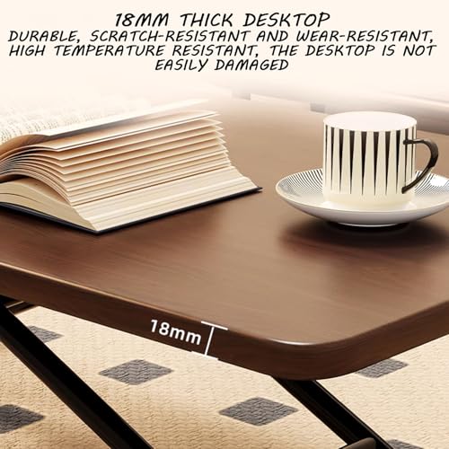Table basse rétro pliable multicolore 90-120cm avec plateau relevable - 6
