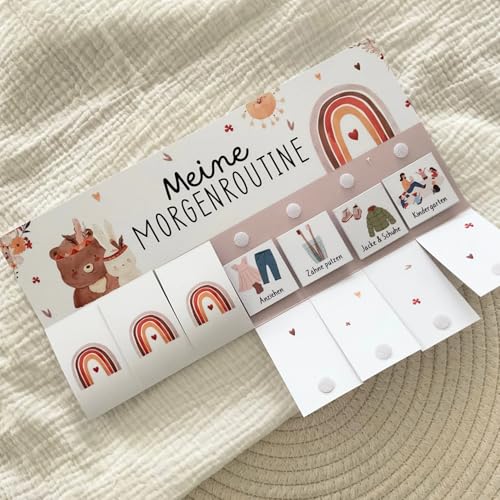 Morgen & Abendroutine für Kinder Space/Routineplan mit Sternchen/Routineplan für Kinder/Morgenroutine für Kinder (DIN A4 Tagesplan） (Boho)