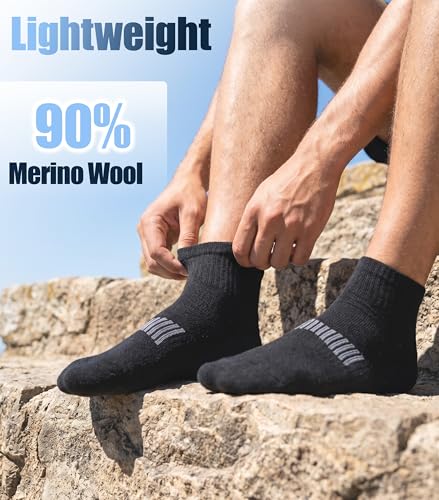 Image of 3 Pairs 90% Merino Wool Ankle Business Casual Thin Wool Socks | Lightweight, Arch Support, Moisture Wicking, Breathable, Business, Work, Everyday Wear, Temperature Regulating