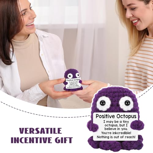 Calkkrer Gehäkelte Positive Qualle Kuscheltiere, Glücksbringer und Taschenumarmung, Emotionale Unterstützung Geschenk, Entspannungs- und Aufmunterungs Geschenk