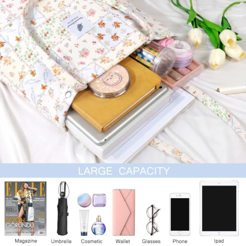 Image of Ayieyill Corduroy Tote Bag for Women Canvas Shoulder Cord Purse with Inner Pocket