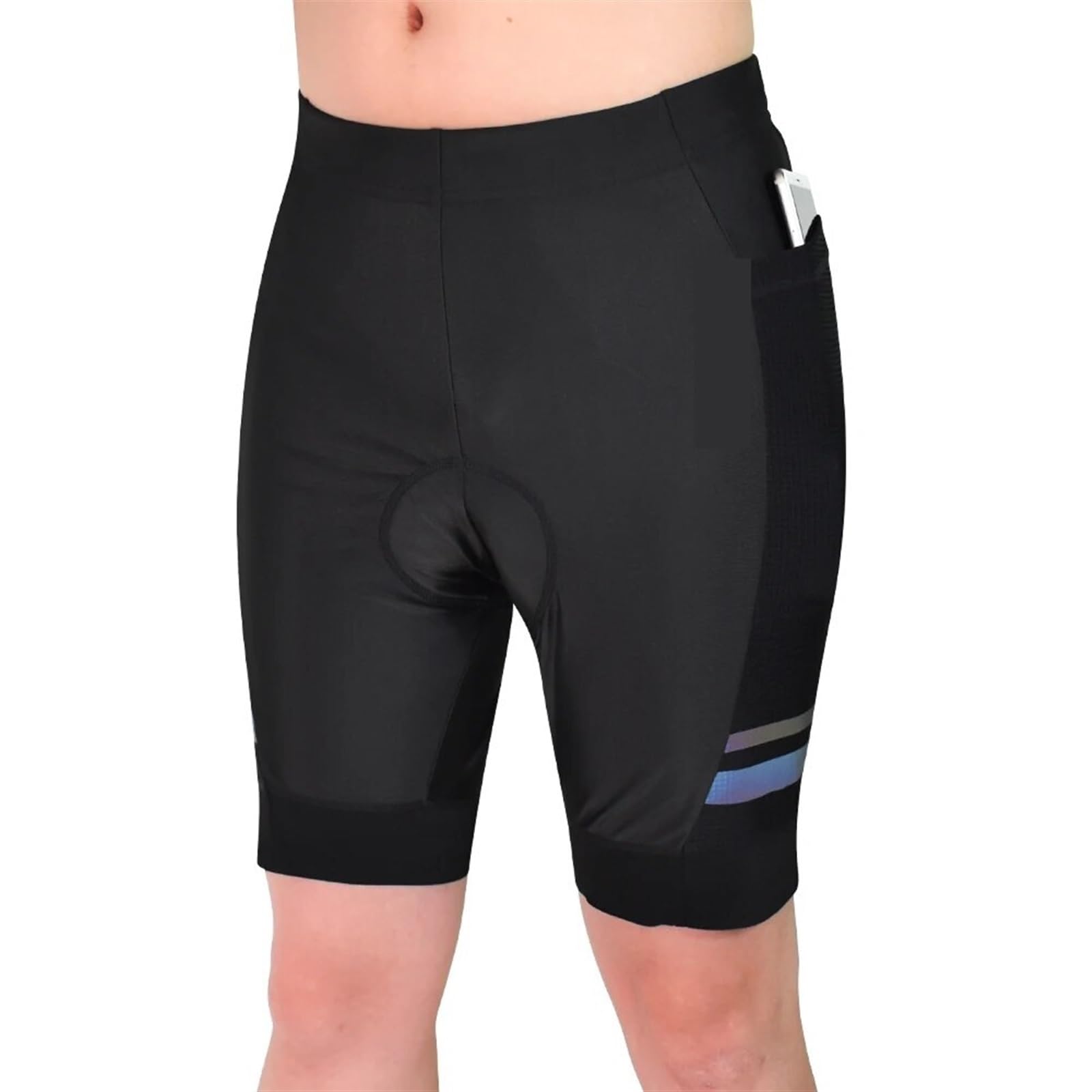 Cuissard Velo Homme Short de Cyclisme for Hommes, Short de vélo de Route avec Rembourrage en Gel 3D, Poche réfléchissante à Fermeture éclair au Dos(L)
