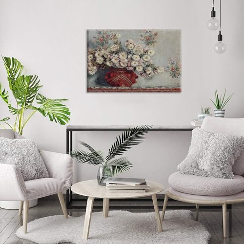 アートパネル モネ デイジー 植物 ポスター絵画 複製画 装飾画 壁掛け 玄関絵画 風水 開運絵画 リビングルーム 寝室 バスルーム オフィス 完成品 木製フレーム [3]