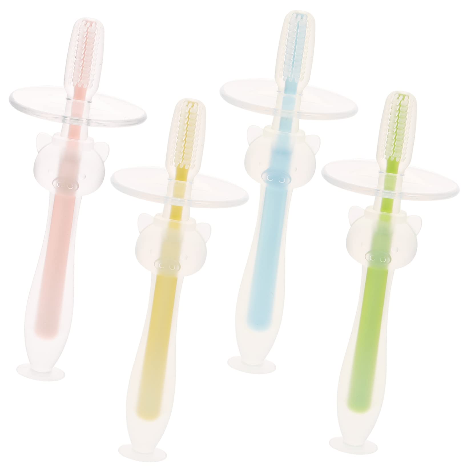 Cepillo De De Entrenamiento Para Bebés Y Sensorial Para Con Succión Primer Cepillo De Para Bebés Cabezal De De Para 4 piezas x 4