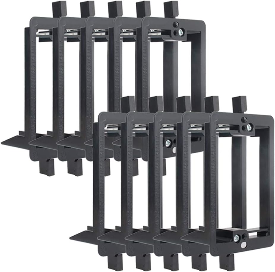 Single Gang Low Voltage Mounting Bracket 10 Pack Wall Plate Mounting Bracket for RCA, Networking, HDMI, Coaxial Cables & Telephone Speaker Wires (1 Gang)
