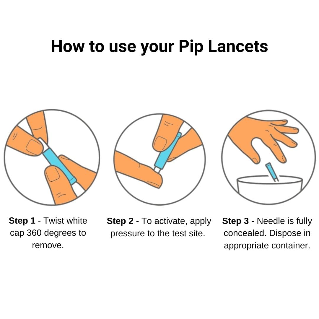 Buy Pip 100 Lancets AllinOne 30G1.0mm Diabetes Safety Lancets