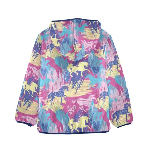 Pattern for Girls with Unicorns Girls Fleece Jacket Girls Fall Jacket Girls Zip Up Hoodie Girls Sherpa Jacket 2-10T2