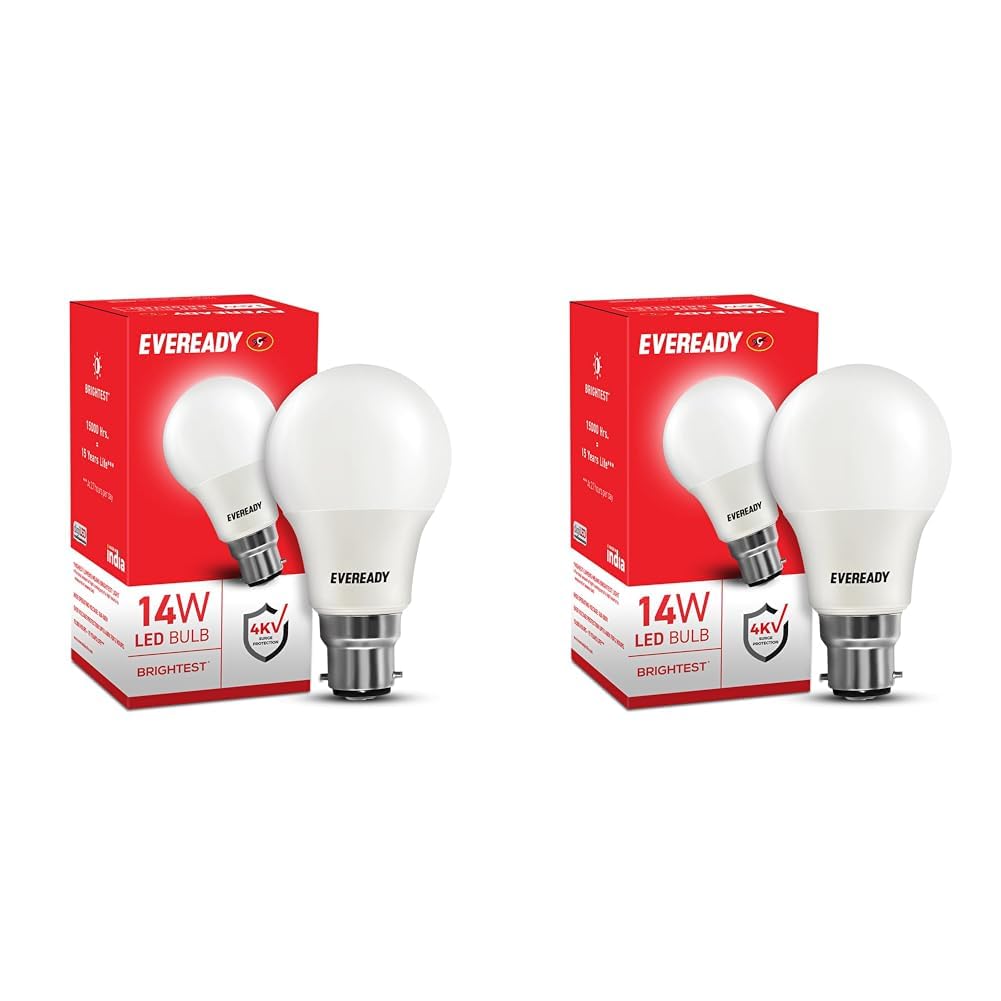 Eveready 14W Led Light Bulb | High Efficiency & Glare-Free Light | 4Kv Surge Protection | Long Life & Low Maintenance | Uniform Light Distribution| 100 Lumen Per Watt | Cool Day Light (6500K), b22d-image-31
