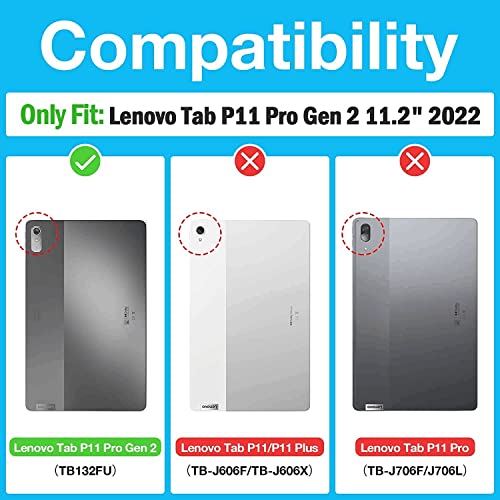 Rostsant Case for Lenovo Tab P11 Pro 2nd Generation 11.2-inch (TB132FU) PU Leather Wallet Tablet Case for Lenovo Tab P11 Pro 2nd Generation 11.2-inch 2022 Flip Flop Magnetic Stand Tablet Case - Image 2