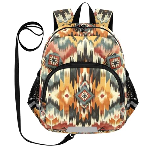 Toddler Backpacks Aztec Print Preschool Backpack with Toddler Leash, Chest Buckle, for Kids Boys Girls