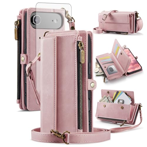 Étui de téléphone pour iPhone 17 Air 6,6" anti-RFID avec porte-cartes et fermeture