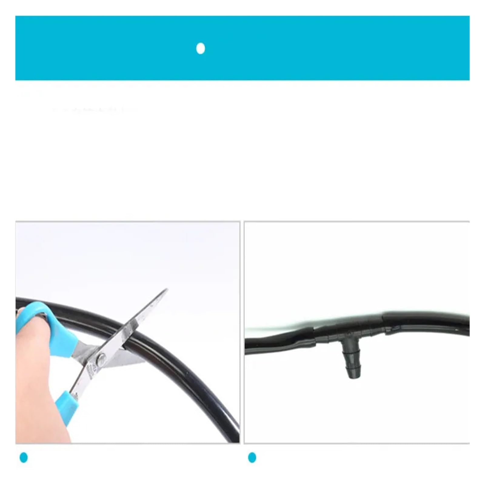 manguera de jardín, tubería de agua de manguera de Conector Accesorios for sistemas de riego de jardín Tubo de riego con manguera de 1/4 de color negro