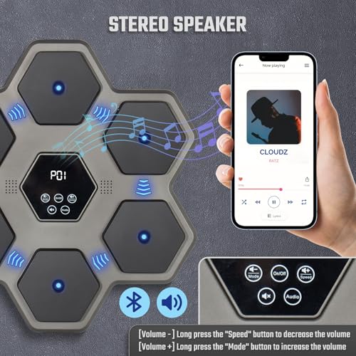 Bluetooth music boxing machine avec gants et cible de boxe murale électronique - 3