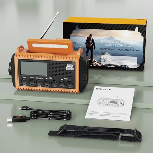 Mesqool 5000mAh Solar Hand-Crank NOAA/AM/FM/SW Emergency Weather Radio - image 8