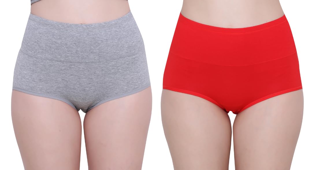 Women’s Cotton High Waist Underwear Full Coverage Brief Panty | Ladies Soft, Comfortable, Breathable Underpants Briefs Panties | Size: M - XXL-image-28