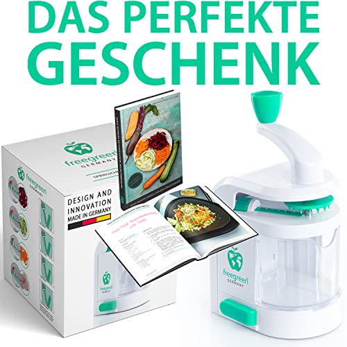 freegreen® GERMANY Spiralschneider mit Auffangbehälter [inkl. Kochbuch] I Ein Zoodle Maker… – Ansicht 6