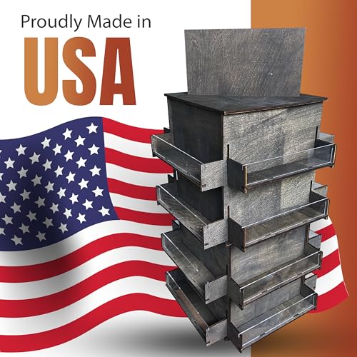 4-Sided Rotating Display Stand - Craft Shows, Trade Shows, Markets - Small & Medium-Sized Items like Stickers, Postcards, Coasters, Note Pads, Napkins - Heavy-Duty, Easy to Assemble (Black)… - Thumbnail 7