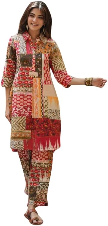 NAINVISHEthnic Co Ord Set | Casual Wear Pant Top Set | Fancy Co-Ord Set | Full Pair Set | Women Kurta Sets Kurtis | Women Kurta Pant Set | Coord Sets for Women