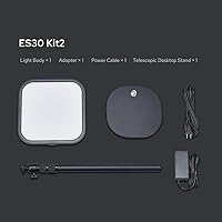 Vista 7 de Godox ES30 Key Light, 2250Lumens Desk Light for Streaming with Extendable Desk Stand, 0-100% Brightness & 2800-6500k Color Temperature APP Control