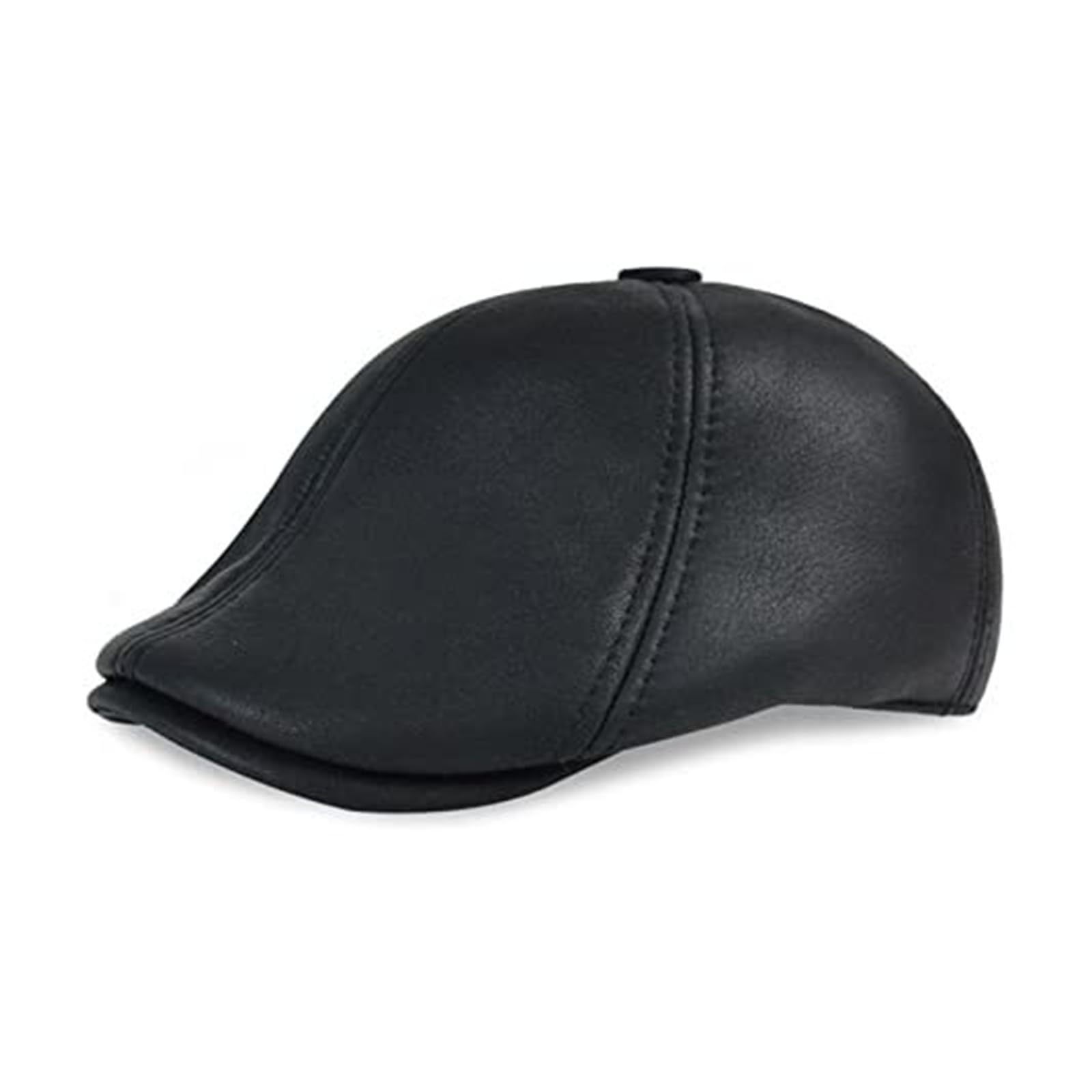 Real Leather Baseball Cap Hat with Ear Flaps - Winter Warm Beret for Men and Women (Black 2, XXL)(X-Large; Black 2)