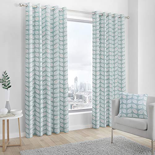 Rideaux doublés à œillets 100% coton de qualité supérieure bleu canard