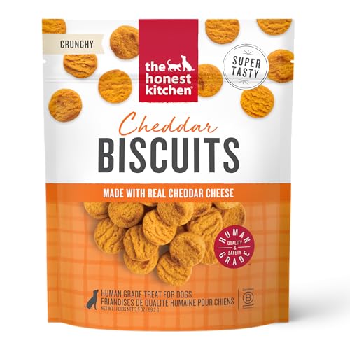 The Honest Kitchen Human Grade Dog Treats Cheddar Biscuits 3.5 oz Pouch