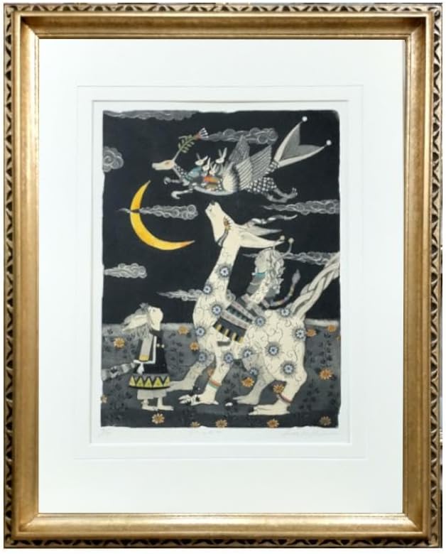 ☆朝日 みお☆ 「花の香る夜道」銅版画 四ツサイズ 新品！ 銅版画で