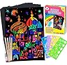 ZMLM Scratch Art Crafts Girls Gifts, 60 Rainbow Scratch Paper Art Gifts for 3 4 5 6 7 8 9 10 Years Old Girls and Boys Kids, Arts and Crafts for Kids 4-6 Birthday Toys and Games Activities Gift (Pink)