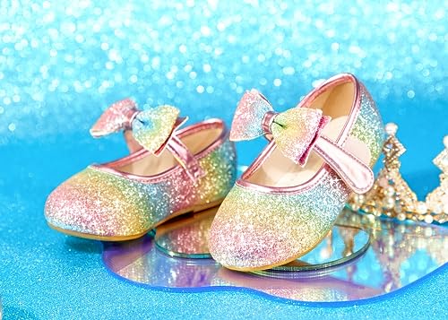 Image of PHIRAMIN Toddler Flower Girl Dress Shoes - Little Girl Mary Janes Flats Wedding