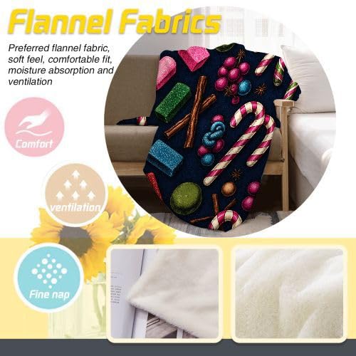 Manta Polar 220 x 240 Dulces Coloridos, Mantas para Cama 105 de Franela Cálida y Cómoda para Niños y Adultos, Mantitas para Sofá Reversible para Cubre Sofa Colchas, Fácil de cuidar