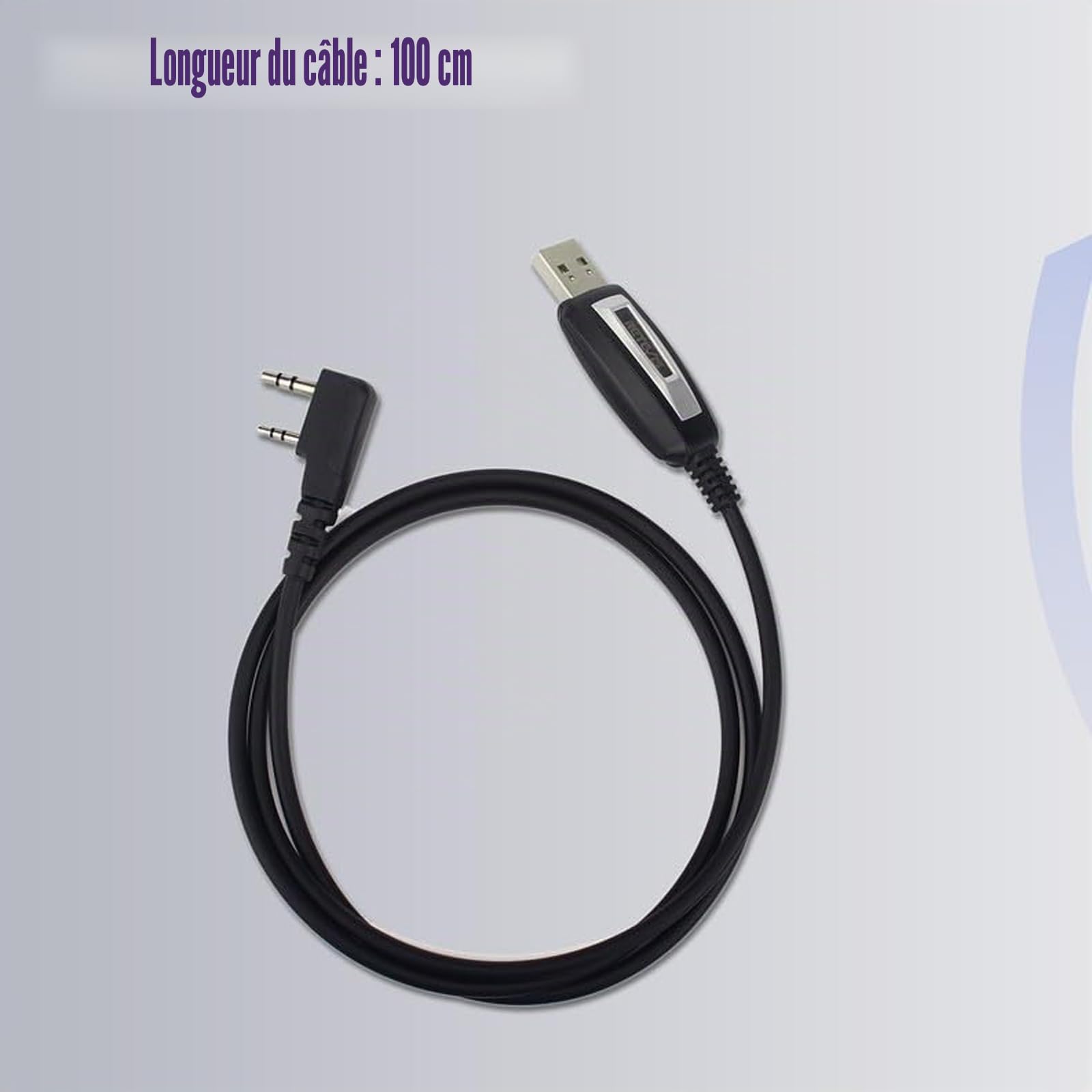 Retevis Câble Programmation pour Talkie Walkie Programmateur USB compatible avec Baofeng UV-5R BF-888S Radtel Quansheng UV-K5, RT24 RT27 RA79 H777H RT668 RT5R Win10/Win11 (1 pièce)