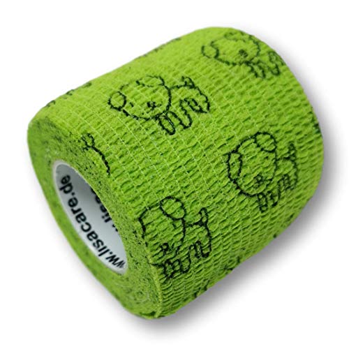 LisaCare, cohesive bandage, fixation bandage, self-adhesive, elastic, 5 cm wide, for human and animals, for sport riding