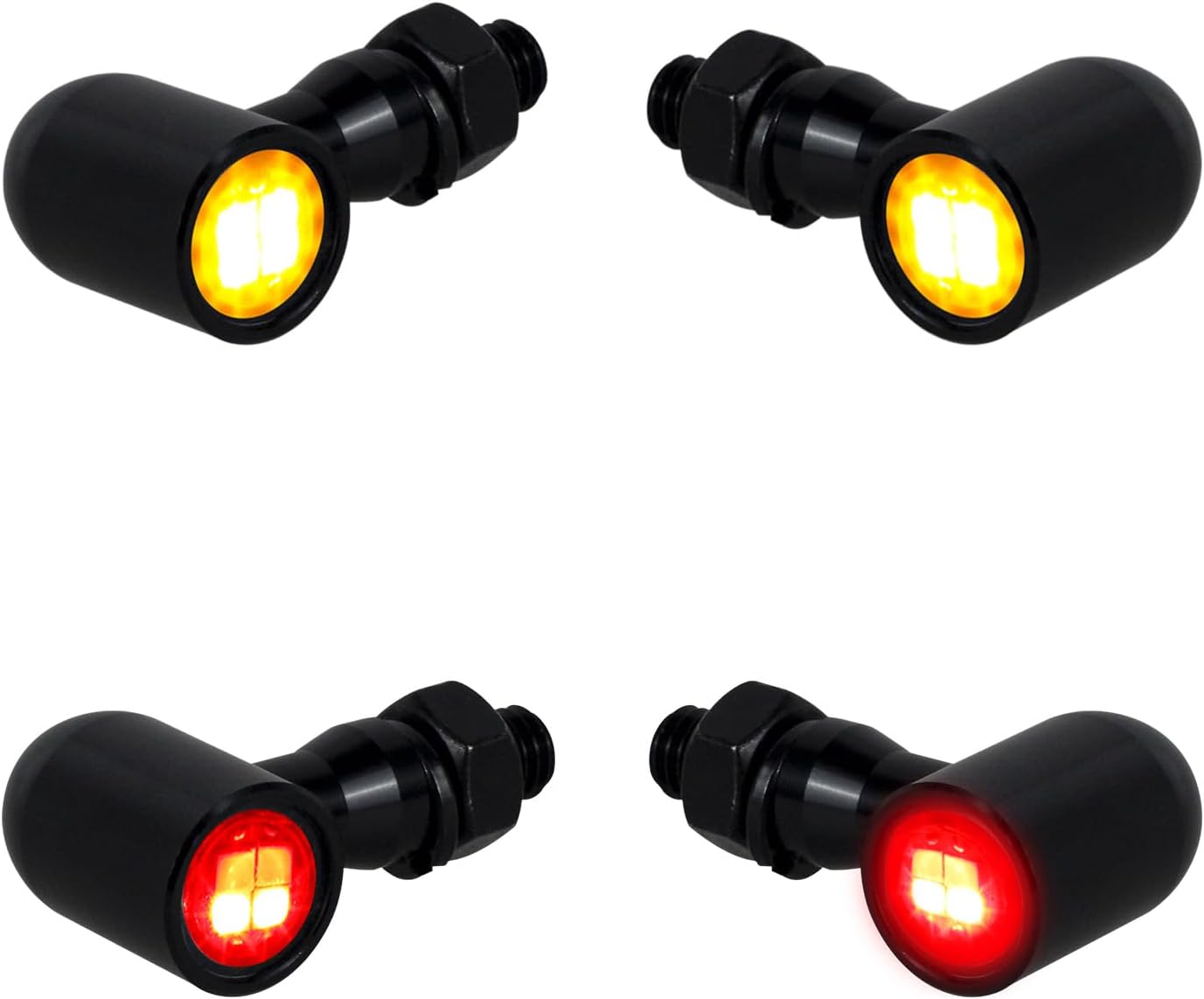 NTHREEAUTO Motorcycle Turn Signals, Universal Front Rear LED Turn Signal Light Mini Blinkers Brake Tail Lights Compatible with Harley Honda Suzuki Triumph Yamaha - 4 PCS