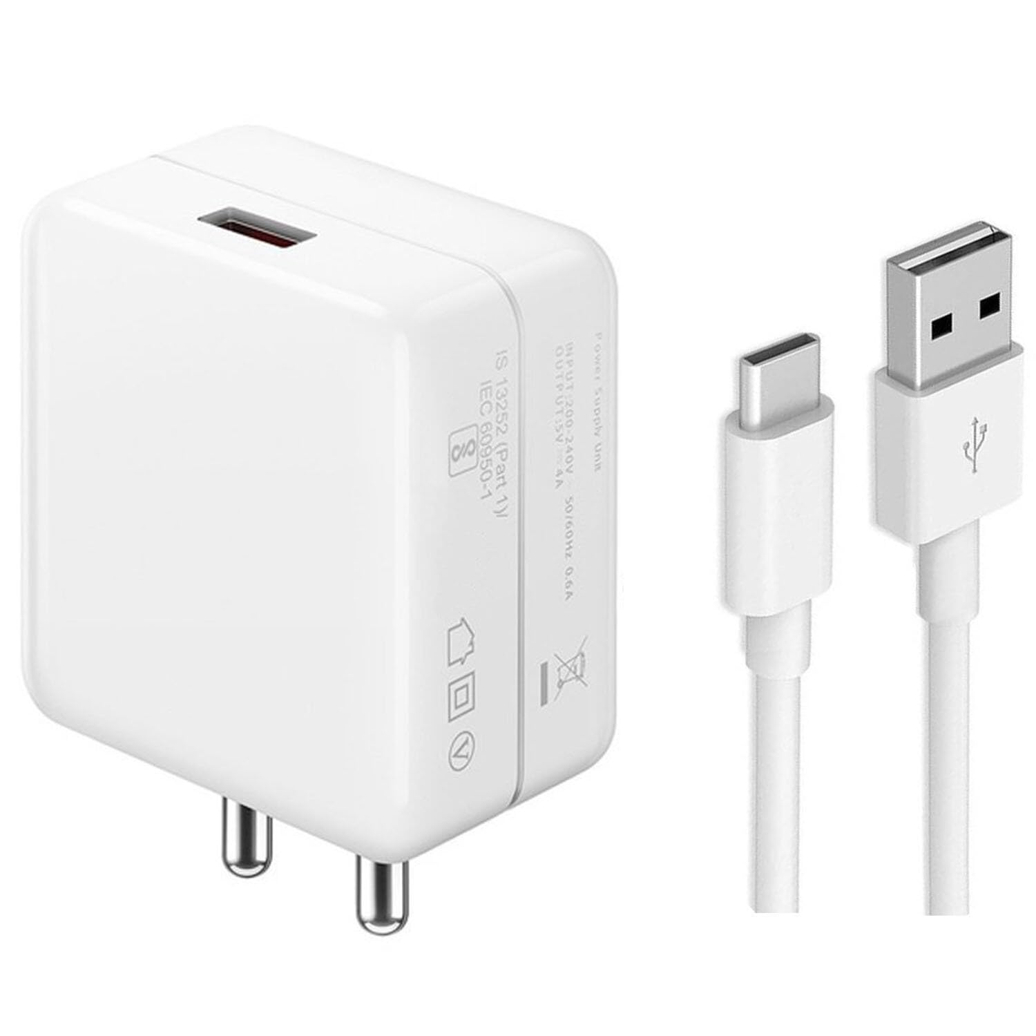 80w charger for opp-o f23 / f 23 charger original adapter like quick dash warp dart flash super vooc fast charger with 1m type c usb data cable (4a/7.3a, tds10, white)