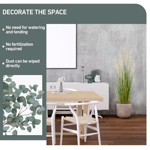 Artificial Plant, 47in Tall, 2pk Grass, Faux House Plants in Pot, Indoor Decorative Flowers &Greenery for Home and Office, Ideal Housewarming Gift