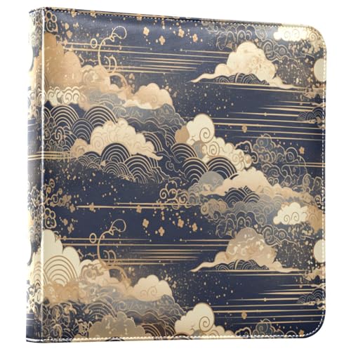 Kigai Clouds Photo Album Self Adhesive Scrapbook Album Leather Cover DIY Picture Scrap Book with 20 Adhesive Sheets, 11.8x24x0.8 inch