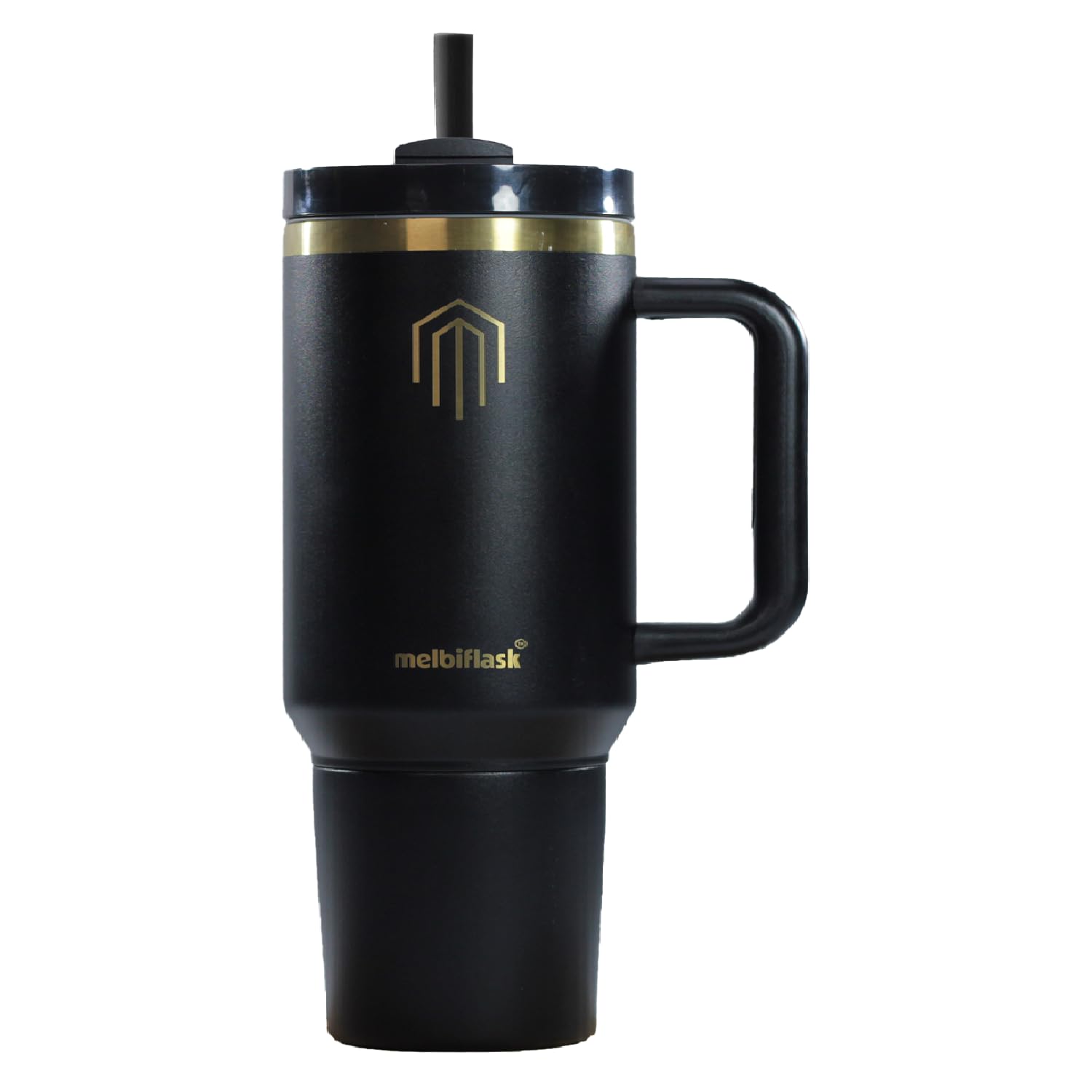 Melbify | 2 in 1 Melbicup Vacuum Insulated Mug with Storage Cup |1200 ML | Gold Rim | Hot 6 Hrs & Cold 12 Hrs | Thermos Mug with Hangle | Dual Sip Lid | Ideal for Travel, Office,Home, Gym & Gifts