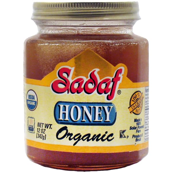 Sadaf Miel Orgánica Miel Orgánica - Miel Pura para Cocinar, Saborizar Alimentos y Bebidas - Tarro de Miel Organica Miel Organica Kosher - Tarro de