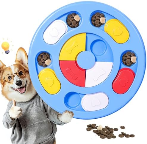 Juguetes Interactivos para Perros- Intelligence Toy Dog Activity Juego de Estrategia Dog Activity, Entrenamiento IQ, Alivio Ansiedad,Juguetes para Perros Pequeños y Gatos,Azul Cielo